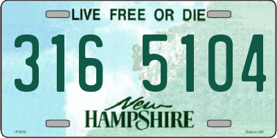 NH license plate 3165104