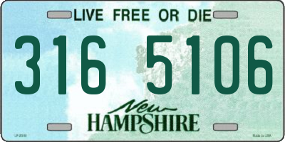 NH license plate 3165106