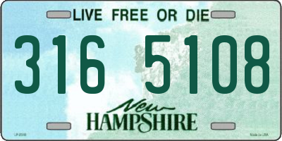 NH license plate 3165108