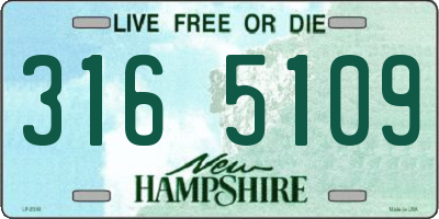 NH license plate 3165109