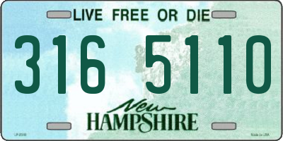 NH license plate 3165110