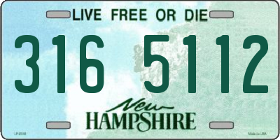 NH license plate 3165112