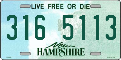 NH license plate 3165113