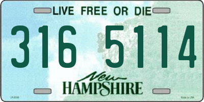 NH license plate 3165114