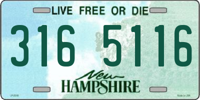 NH license plate 3165116