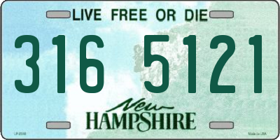 NH license plate 3165121