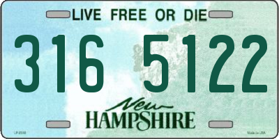 NH license plate 3165122