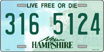 NH license plate 3165124