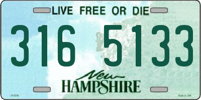 NH license plate 3165133