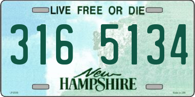 NH license plate 3165134