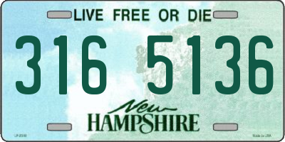 NH license plate 3165136