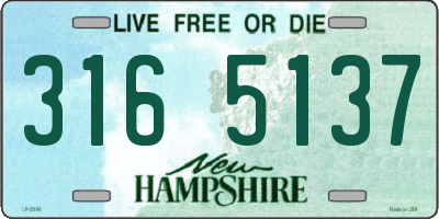 NH license plate 3165137