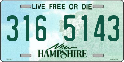 NH license plate 3165143