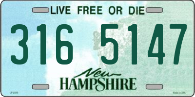 NH license plate 3165147