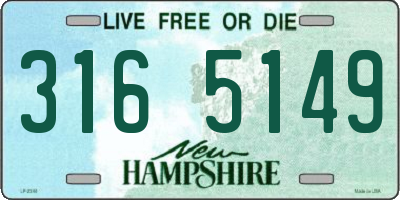 NH license plate 3165149