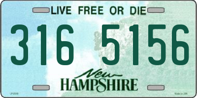 NH license plate 3165156
