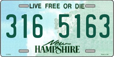 NH license plate 3165163