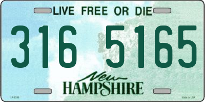 NH license plate 3165165
