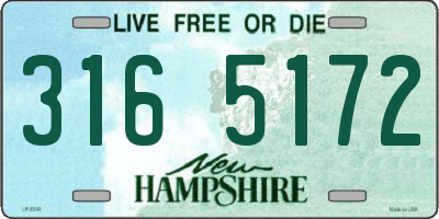 NH license plate 3165172