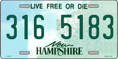 NH license plate 3165183