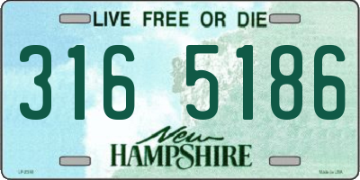 NH license plate 3165186