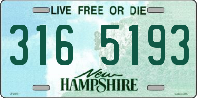 NH license plate 3165193