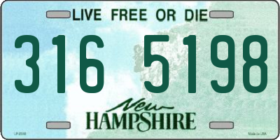 NH license plate 3165198