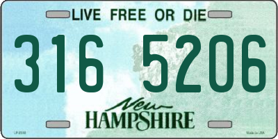 NH license plate 3165206