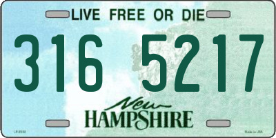 NH license plate 3165217