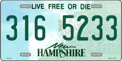 NH license plate 3165233