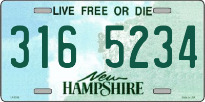 NH license plate 3165234