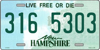 NH license plate 3165303
