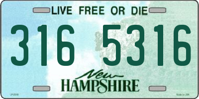 NH license plate 3165316