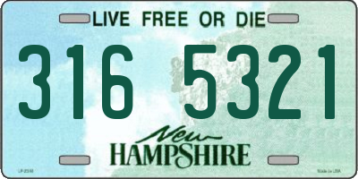NH license plate 3165321