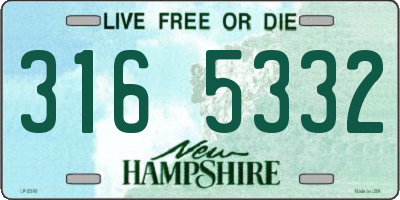 NH license plate 3165332