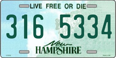 NH license plate 3165334