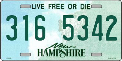 NH license plate 3165342