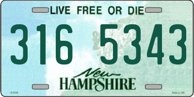 NH license plate 3165343