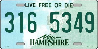 NH license plate 3165349