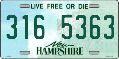 NH license plate 3165363