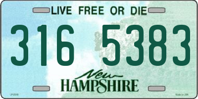 NH license plate 3165383