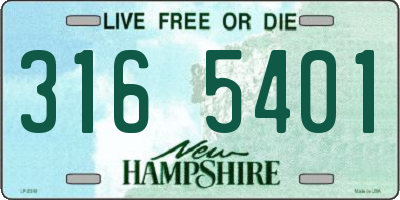 NH license plate 3165401