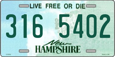 NH license plate 3165402