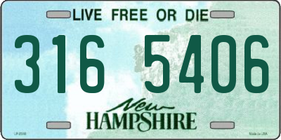 NH license plate 3165406