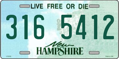 NH license plate 3165412