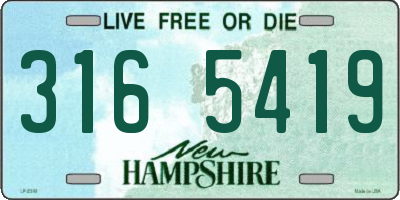 NH license plate 3165419