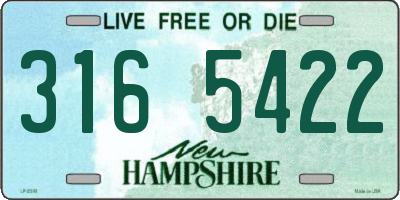 NH license plate 3165422