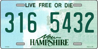 NH license plate 3165432
