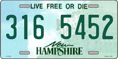 NH license plate 3165452