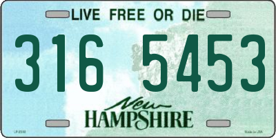 NH license plate 3165453